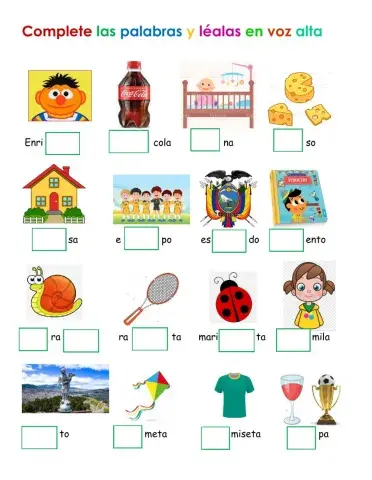 Palabras con ca que qui co cu