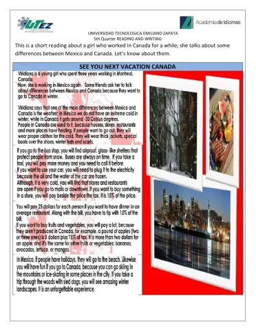 5th reading and writing