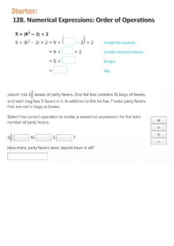 G6A Starter Numerical expressions