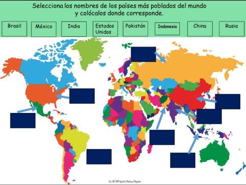 Mapa paises poblados