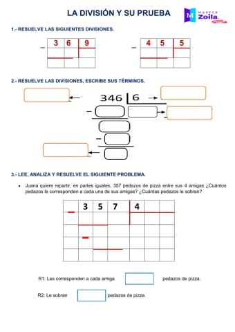 La división y su prueba