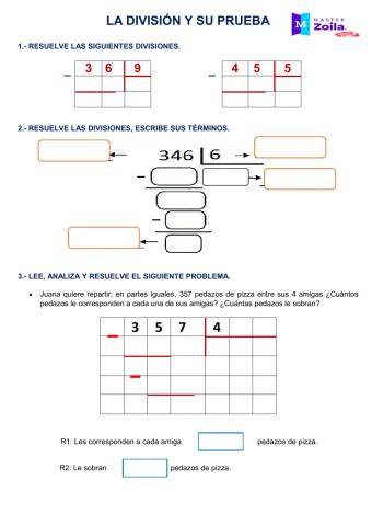 La división y su prueba