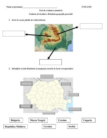 Test-românia-geografie generală