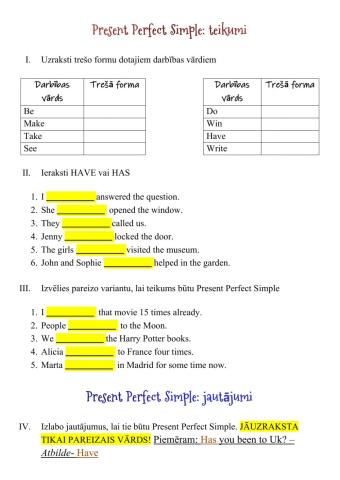 Present Perfect Simple-tense