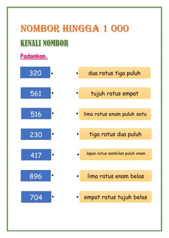 Nombor hingga 1 000