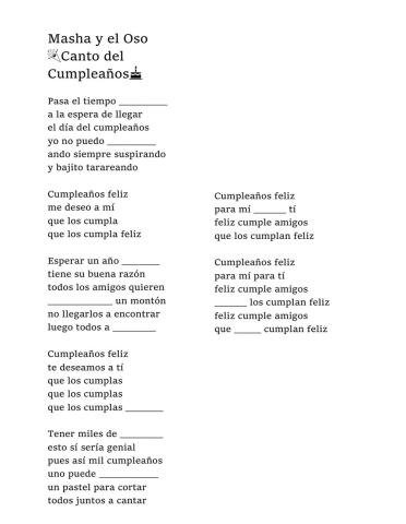 Masha y el Oso - Canto del cumpleaños -