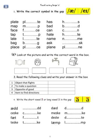Vocal 'a' corta y larga