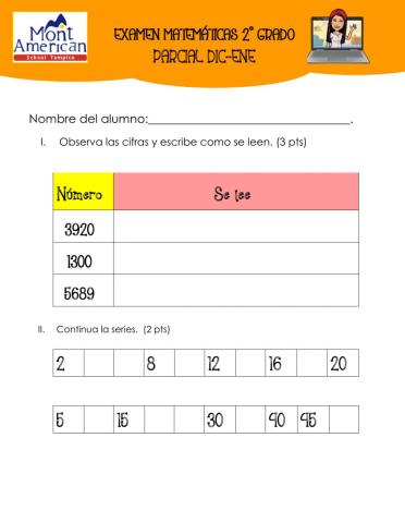 Parcial matematicas 2do