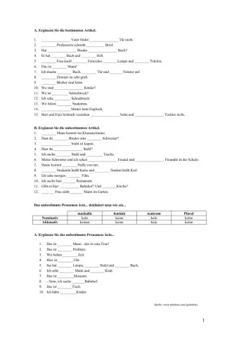 Nominativ und Akkusativ