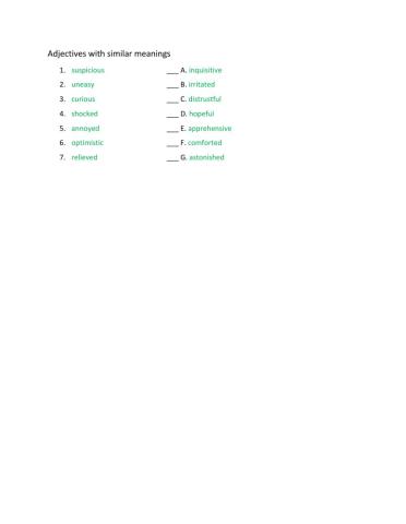 Adjectives with similar meanings