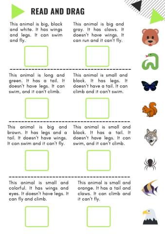 Animals descriptions