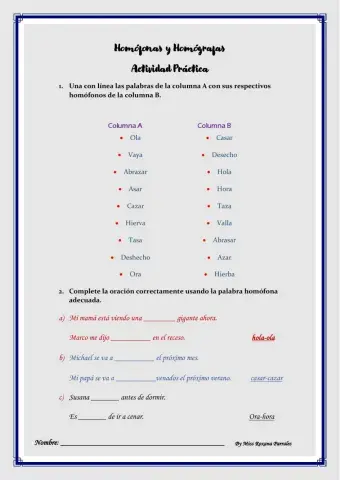 Homófonos y Homógrafos