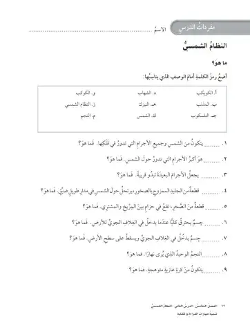 مفردات النظام الشمسي