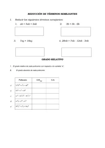 Reducción de términos semejantes
