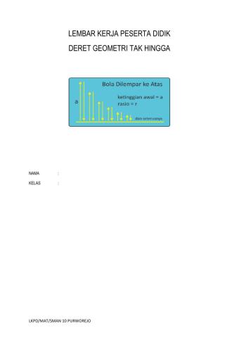 Lkpd deret geometri tak hingga
