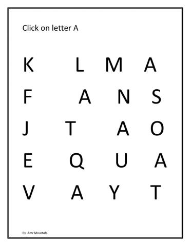 Click on letter A