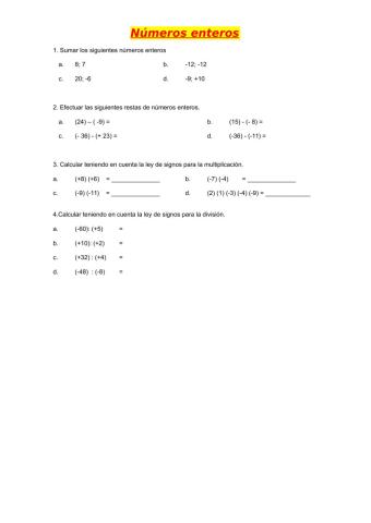 Números enteros