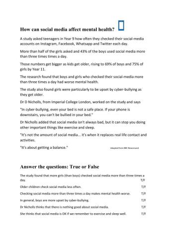 Social media and mental health