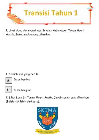 Transisi Tahun 1 SKTMA