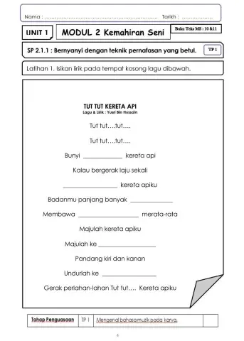 Lirik Tut Tut Keretapi