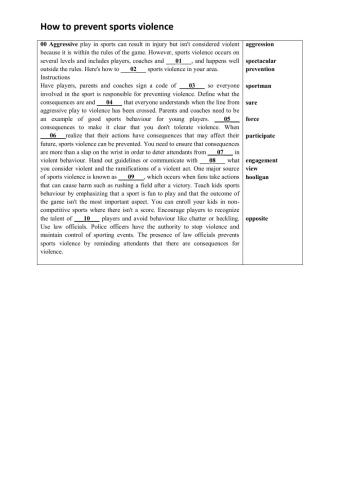 Violence at sporting events