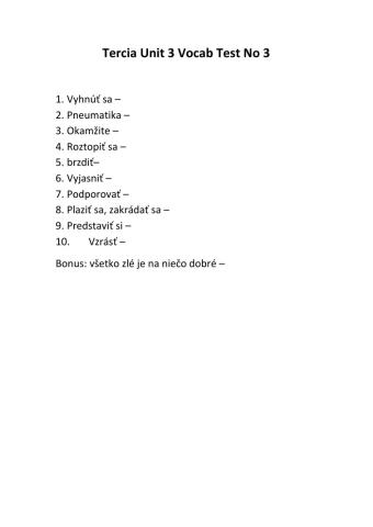 Tercia Vocabulary no 3 Unit 3