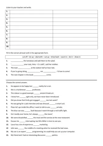 Phrasal verbs+Prepositions 4