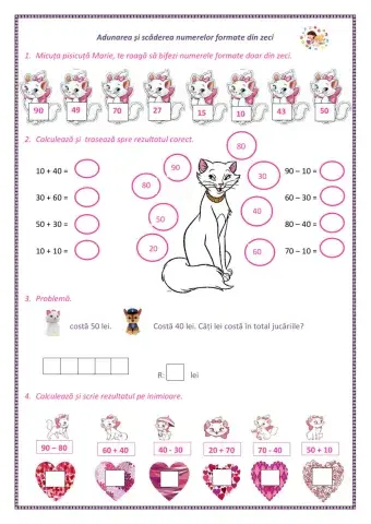 Adunarea și scăderea numerelor formate din zeci