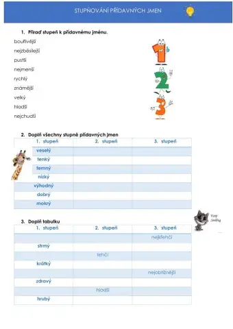 Čj stupňování přídavných jmen
