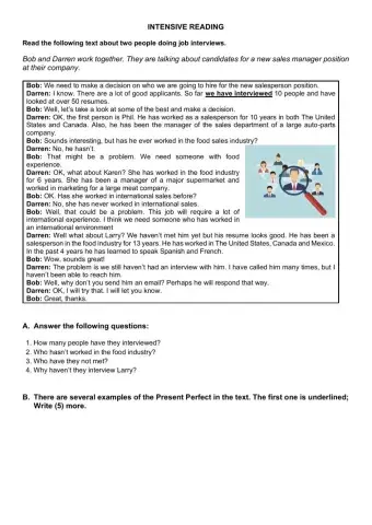 Intensive reading - Present perfect
