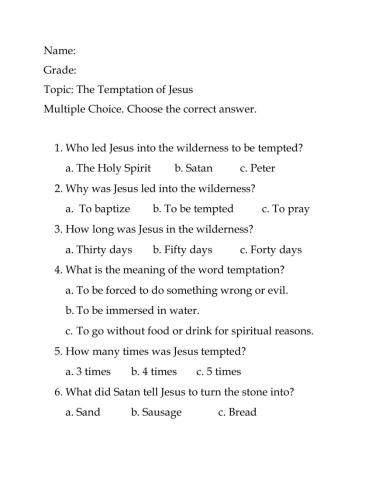 The Temptations of Jesus