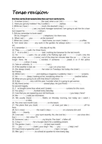 Verbal Tenses Review