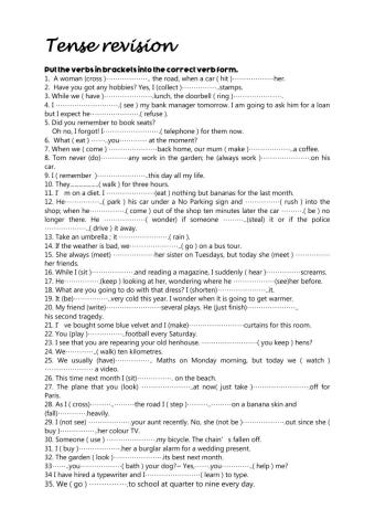 Verbal Tenses Review