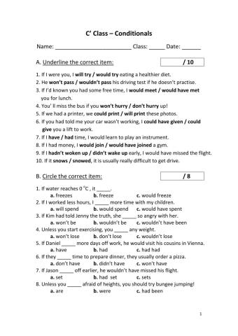 C' Class - Conditionals