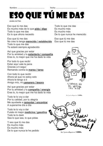 Canción -eso que tú me das- Jarabe de Palo