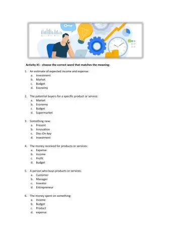 Starting a business vocabulary