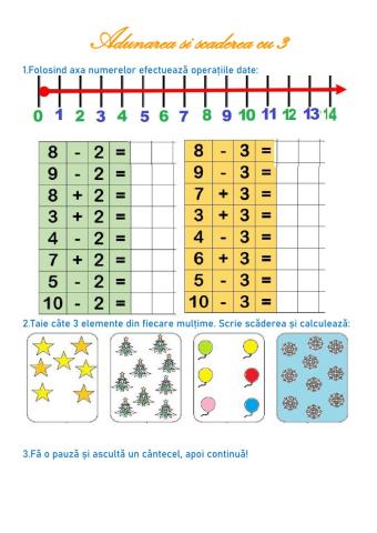 Adunarea si scaderea cu 3