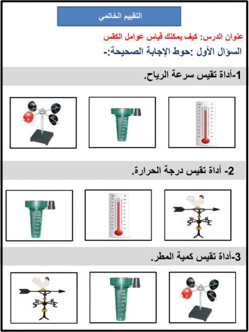 التقييم الخاتمي لدرس أدوات قياس عوامل الطقس