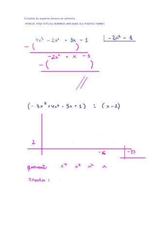Divisions de polinomis