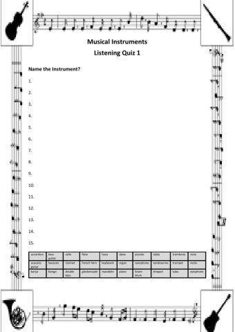 Music Instrument Quiz 1