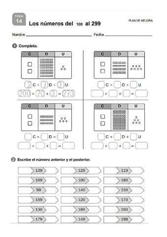 Números del 100 al 300