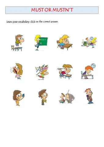 Must - Mustn't - In the class - Vocabulary