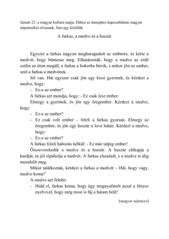 A farkas, a medve és ahuszár