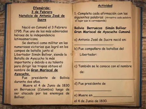 Efeméride. Natalicio de Antonio José de Sucre