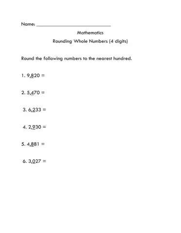 Rounding to the nearest hundred