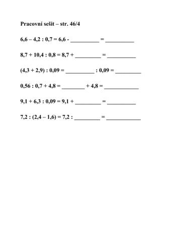 Dělení desetinných čísel