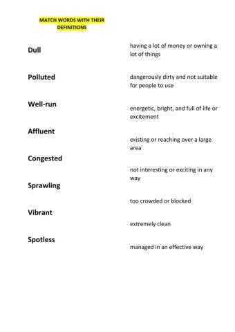 Adjectives to descibe cities C1