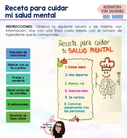 Receta para cuidar mi  salud mental