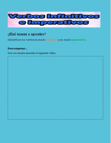 El modo infinitivo e imperativo