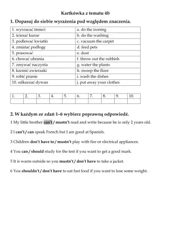 Kartkówka z tematu 4b